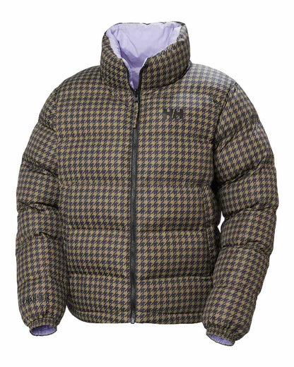 Sepia Coloured Helly Hansen Womens YU 23 Reversible Puffer Jacket on white background 