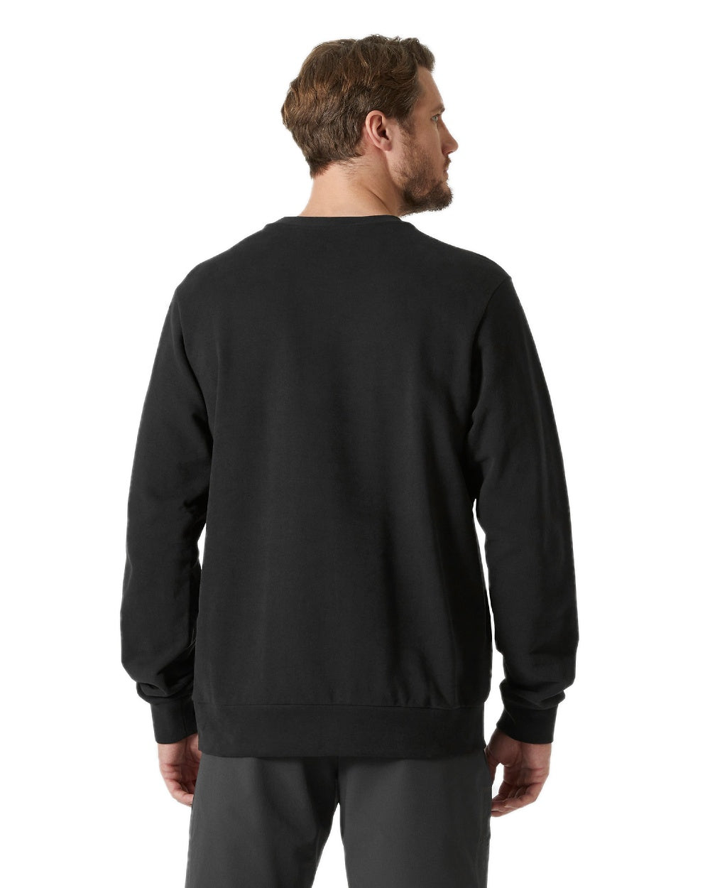 Black coloured Helly Hansen Logo Crew Sweatshirt 2.0 on white background 