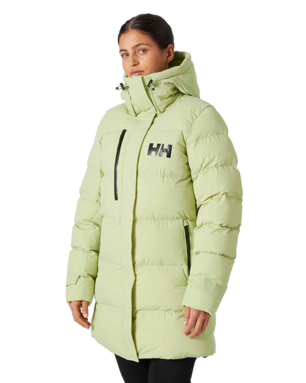 Iced Matcha Helly Hansen Adore Ladies Puffy Parka on white background 