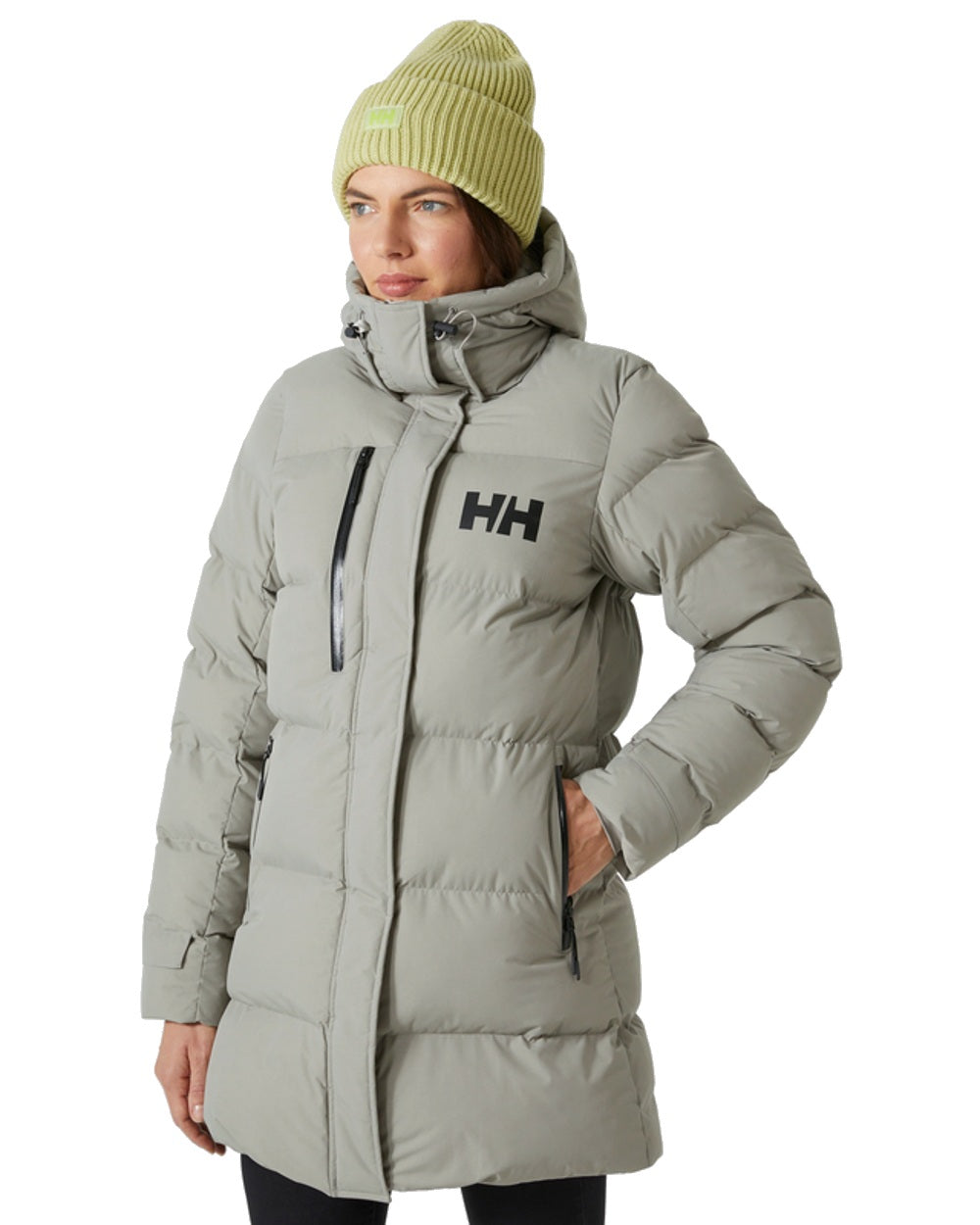 Terrazzo Helly Hansen Adore Ladies Puffy Parka on white background 