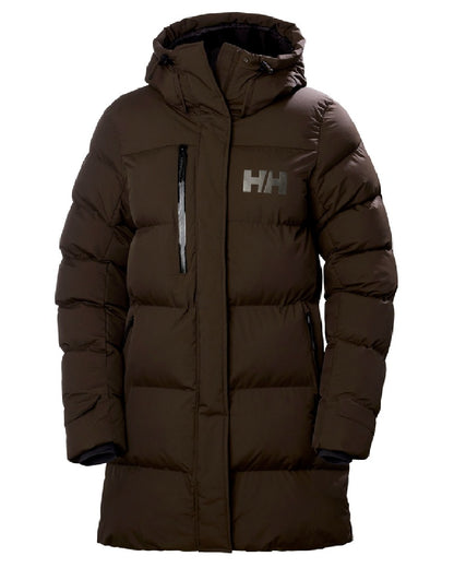 Triple Espresso Helly Hansen Adore Ladies Puffy Parka on white background 