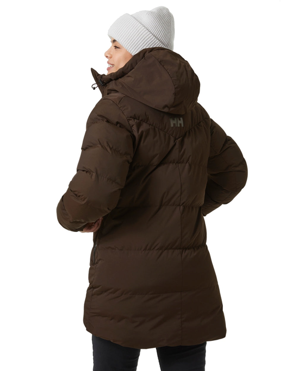 Triple Espresso Helly Hansen Adore Ladies Puffy Parka on white background 