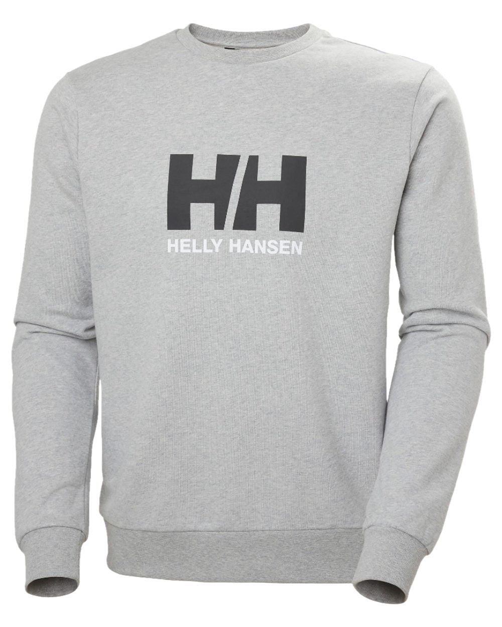 Grey Melange coloured Helly Hansen Logo Crew Sweatshirt 2.0 on white background 