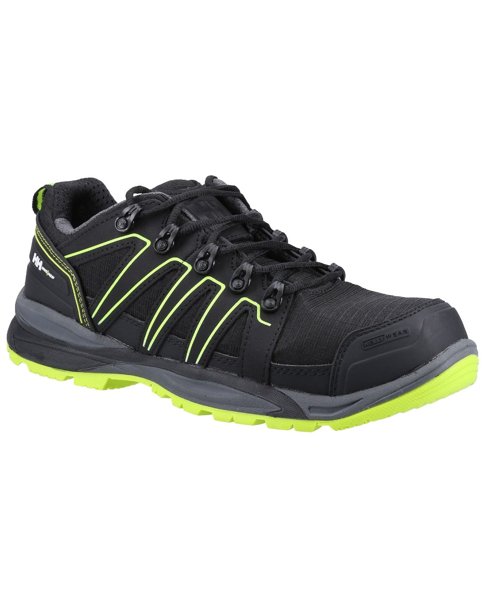 Black/Yellow coloured Helly Hansen Addvis Low S3 Safety Trainer on white background