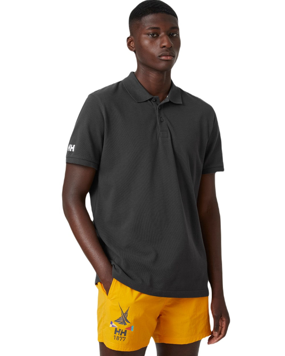 Helly Hansen Crew Polo Shirt In Ebony 