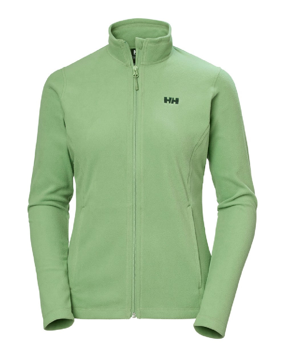 Jade 2.0 coloured Helly Hansen Daybreaker Ladies Fleece Jacket on white background 