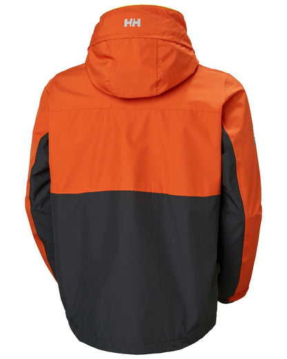 Patrol Orange coloured Helly Hansen Mens Newport Inshore Sailing Jacket on white background 