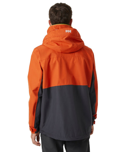 Patrol Orange coloured Helly Hansen Mens Newport Inshore Sailing Jacket on white background 