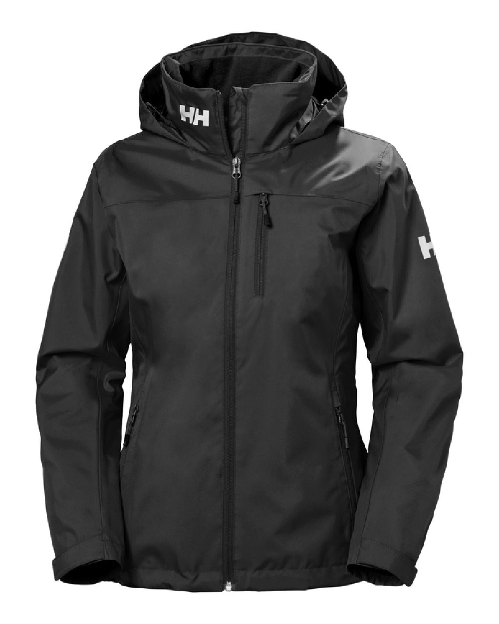 Helly Hansen Womens Crew Hooded Midlayer Jacket in Black 