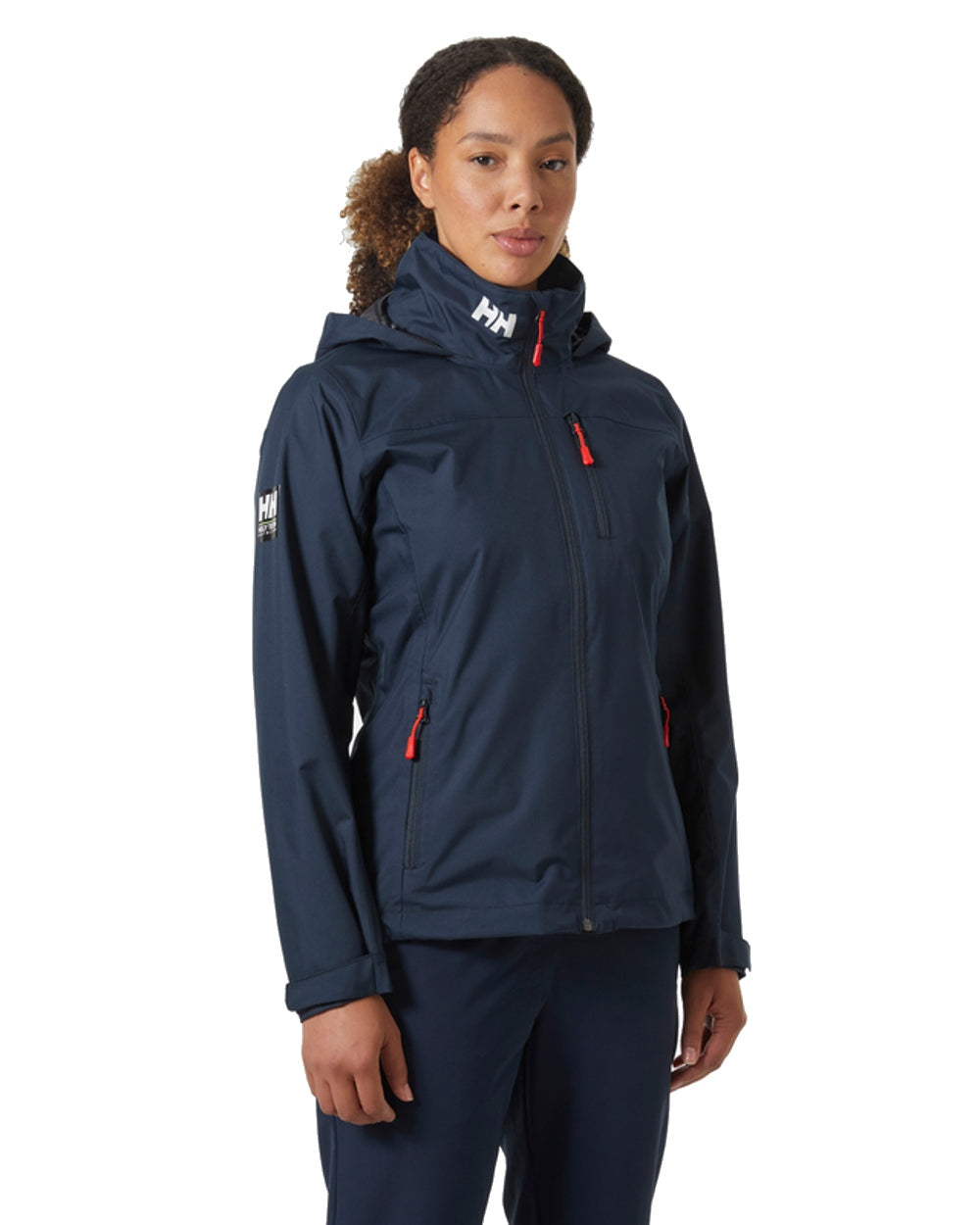 Helly Hansen Womens Crew Hooded Midlayer Jacket in Navy 