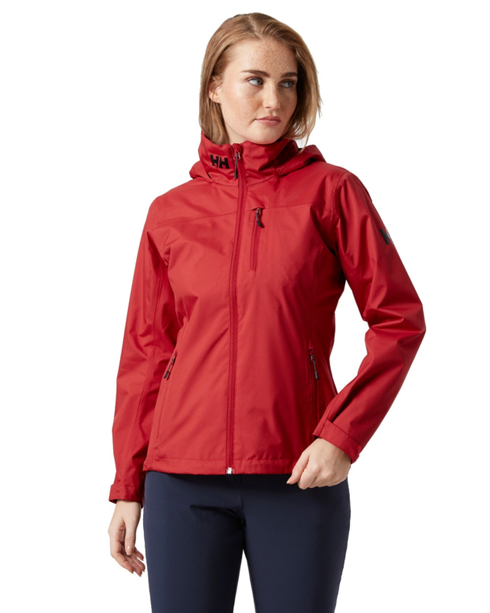 Helly Hansen Womens Crew Hooded Midlayer Jacket in Red 