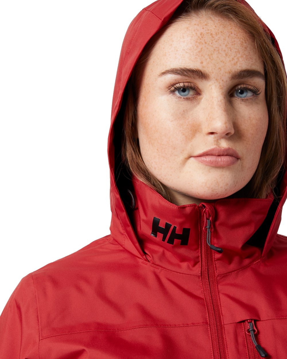 Helly Hansen Womens Crew Hooded Midlayer Jacket in Red 