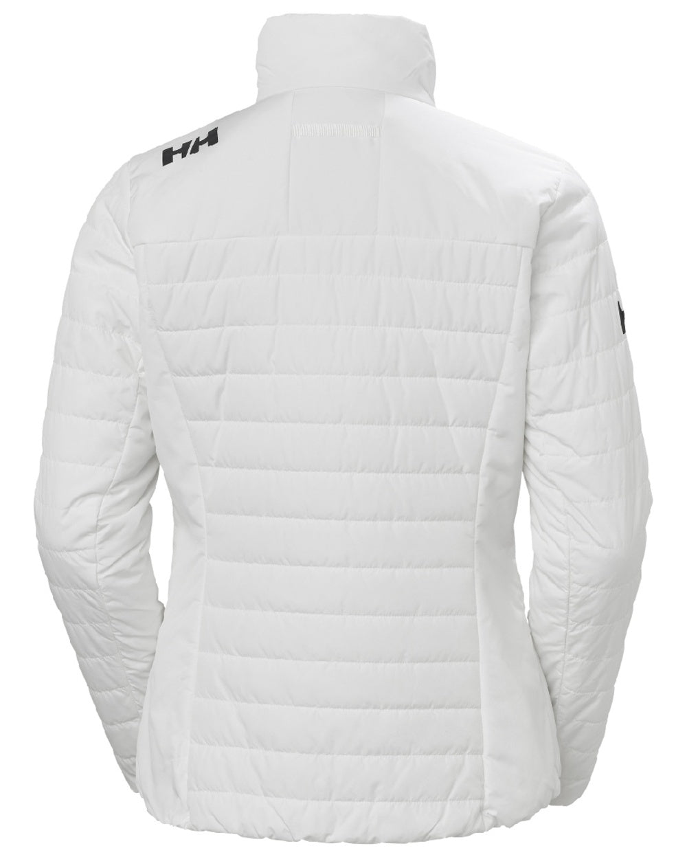 White coloured Helly Hansen Womens Crew Insulated Sailing Jacket 2.0 on white background 