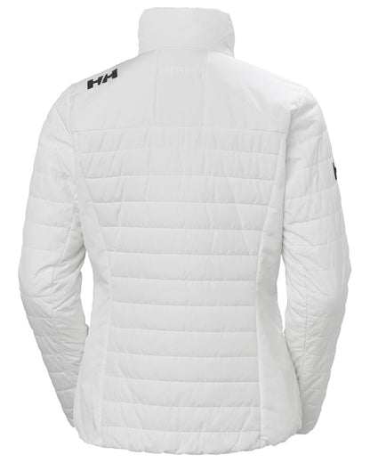 White coloured Helly Hansen Womens Crew Insulated Sailing Jacket 2.0 on white background 