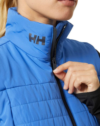 Ultra Blue coloured Helly Hansen Womens Crew Insulated Vest 2.0 on white background 