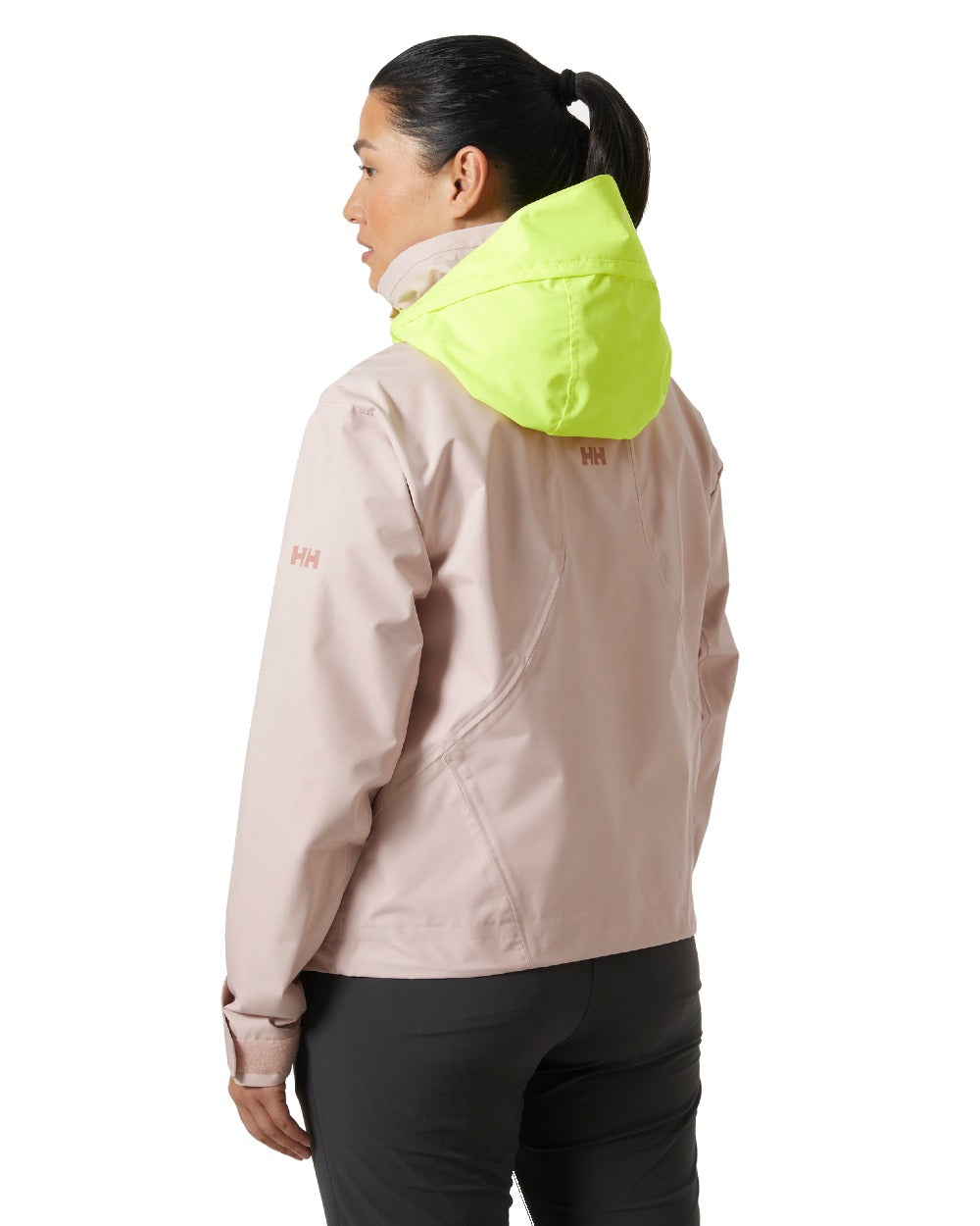 Pink Cloud coloured Helly Hansen Womens Inshore Cup Sailing Jacket on white background 