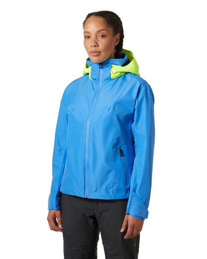 Ultra Blue coloured Helly Hansen Womens Inshore Cup Sailing Jacket on white background 