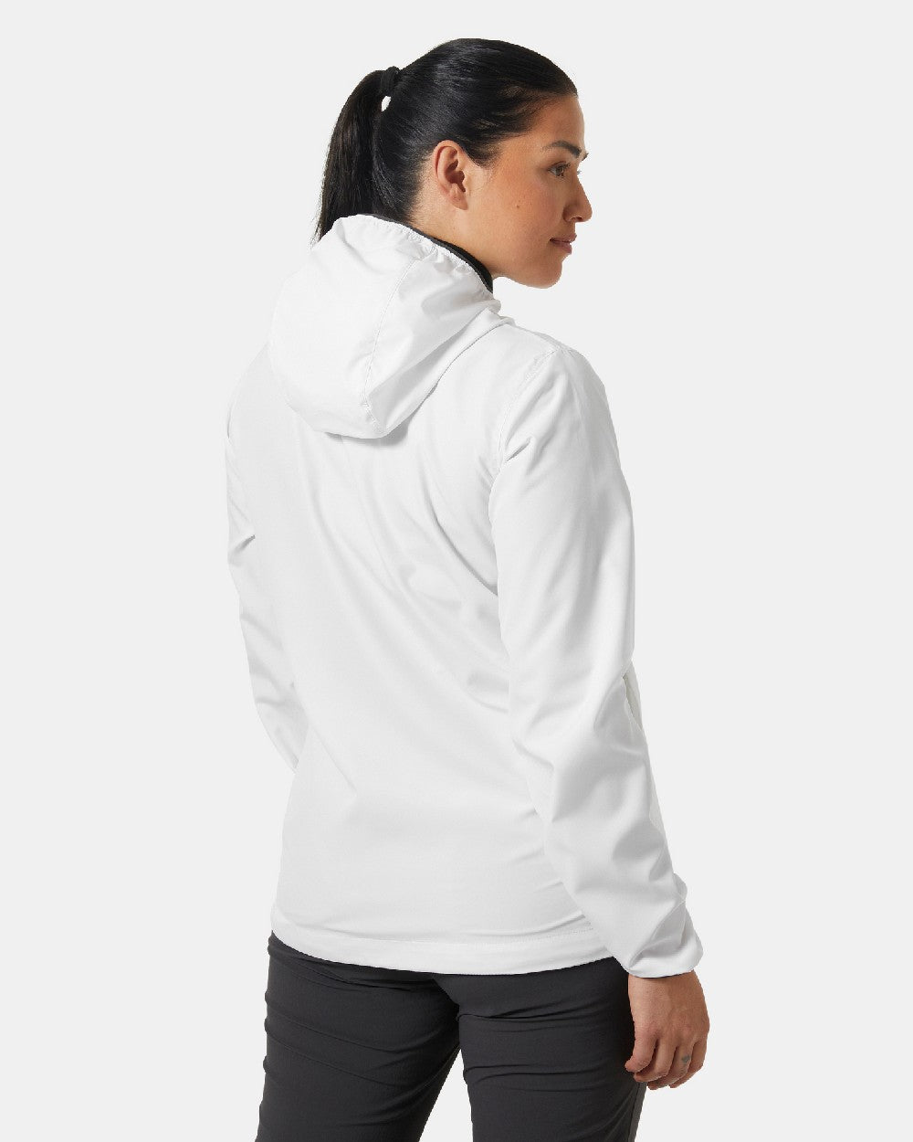 White coloured Helly Hansen Womens Salt Stripe Windbreaker Jacket on grey background 