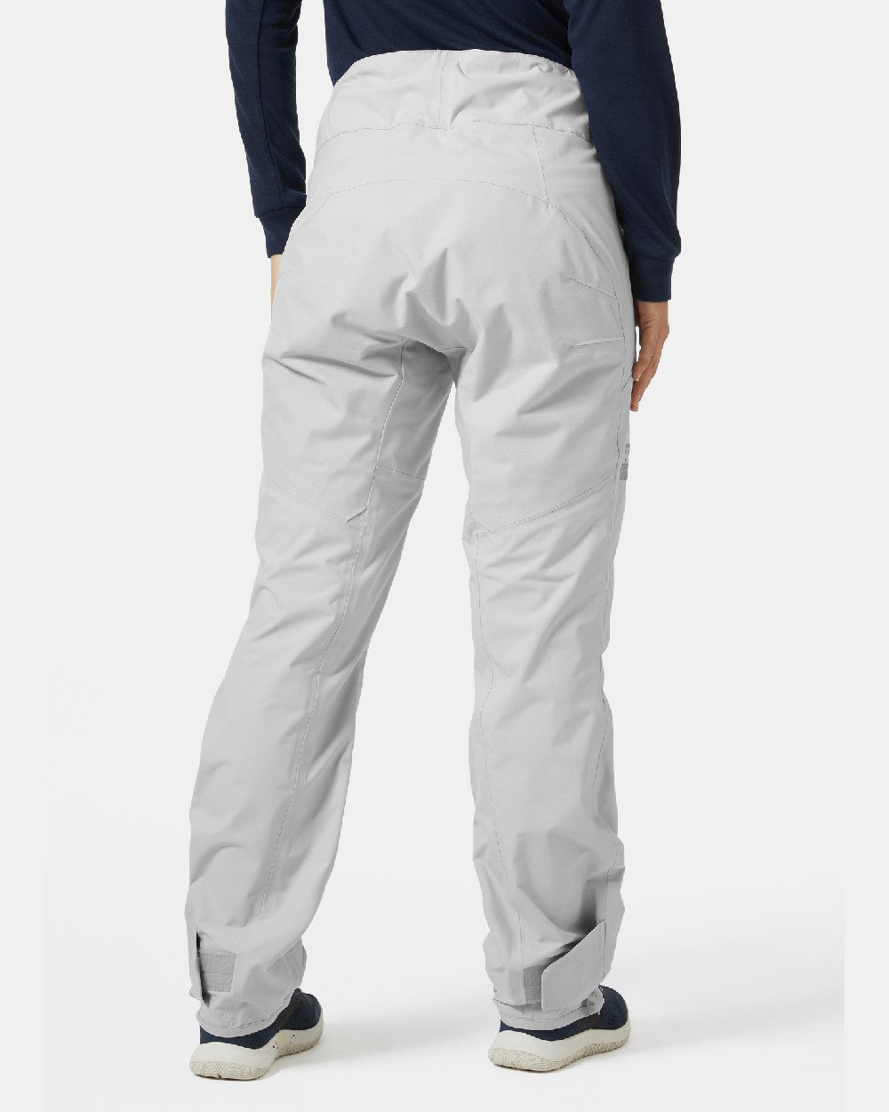 Grey Fog coloured Helly Hansen Womens HP Foil Sailing Pants 2.0 on grey background 