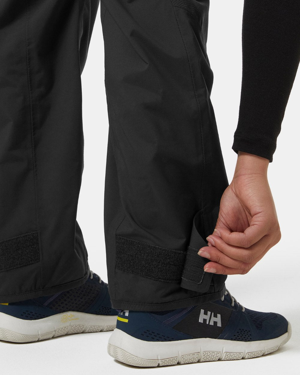 Ebony coloured Helly Hansen Womens HP Foil Sailing Pants 2.0 on grey background 