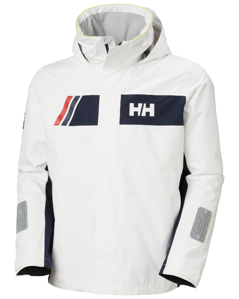 White coloured Helly Hansen Mens Newport Inshore Sailing Jacket on white background 