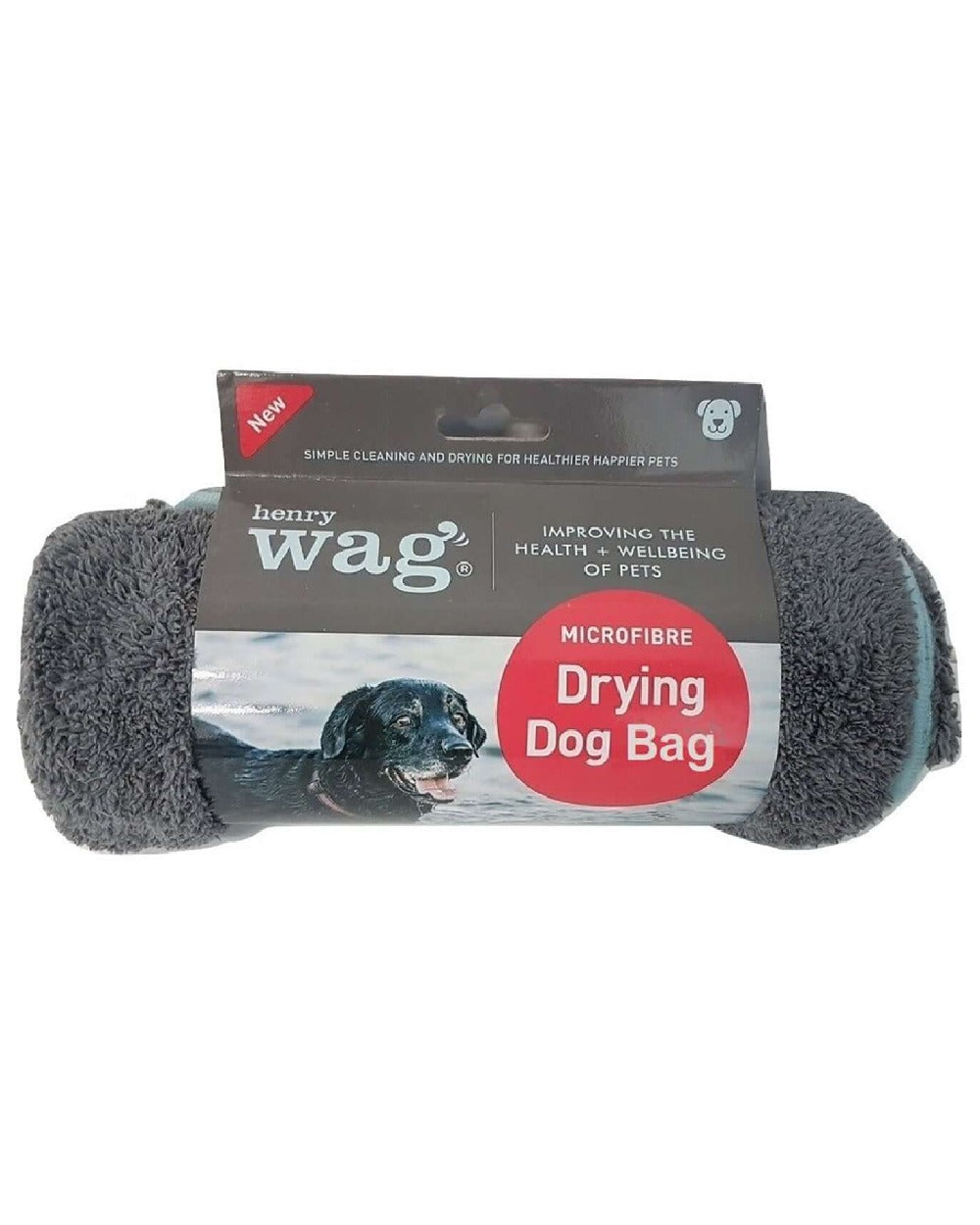 Grey coloured Henry Wag Drying Bag on white background 