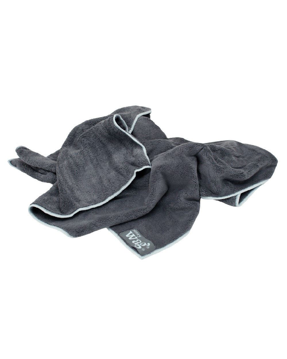 Grey Black coloured Henry Wag Microfibre Towel on white background 