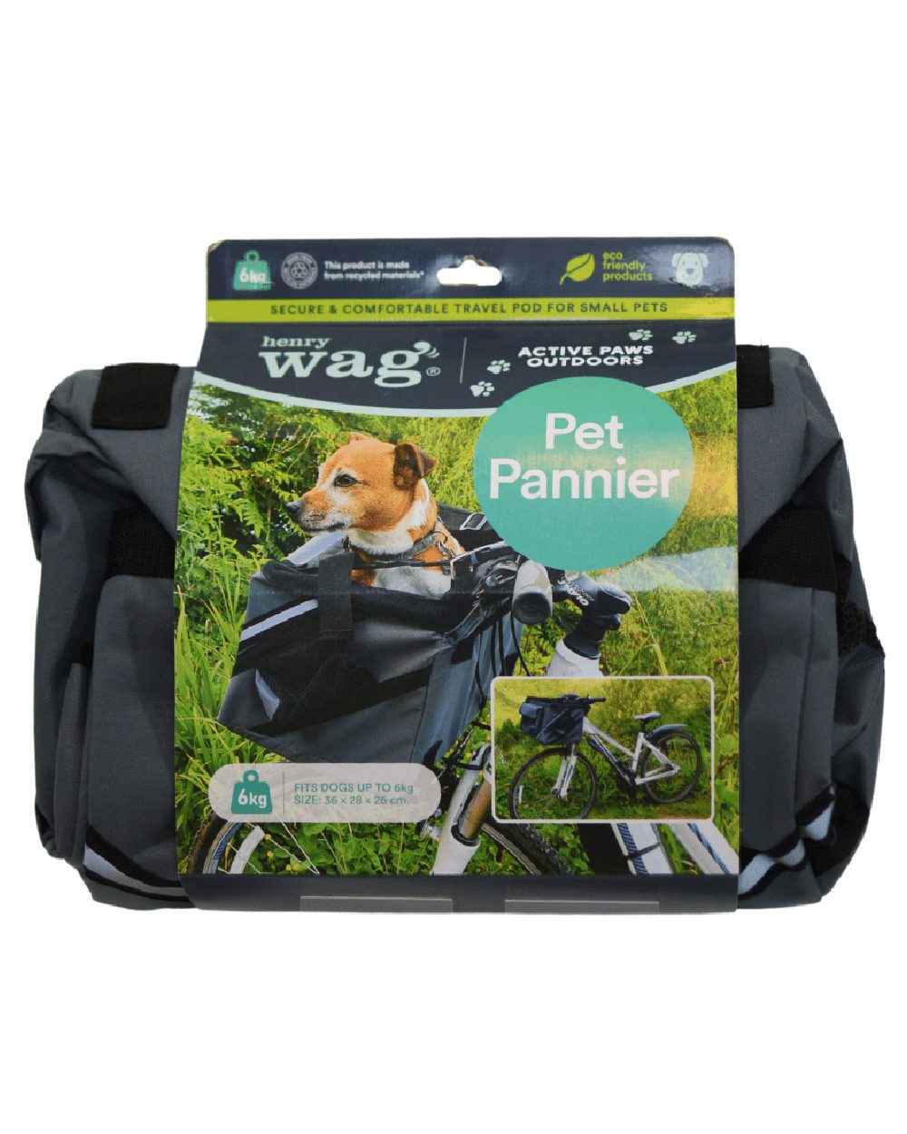 Grey coloured Henry Wag Pet Panier Bike Seat on white background 