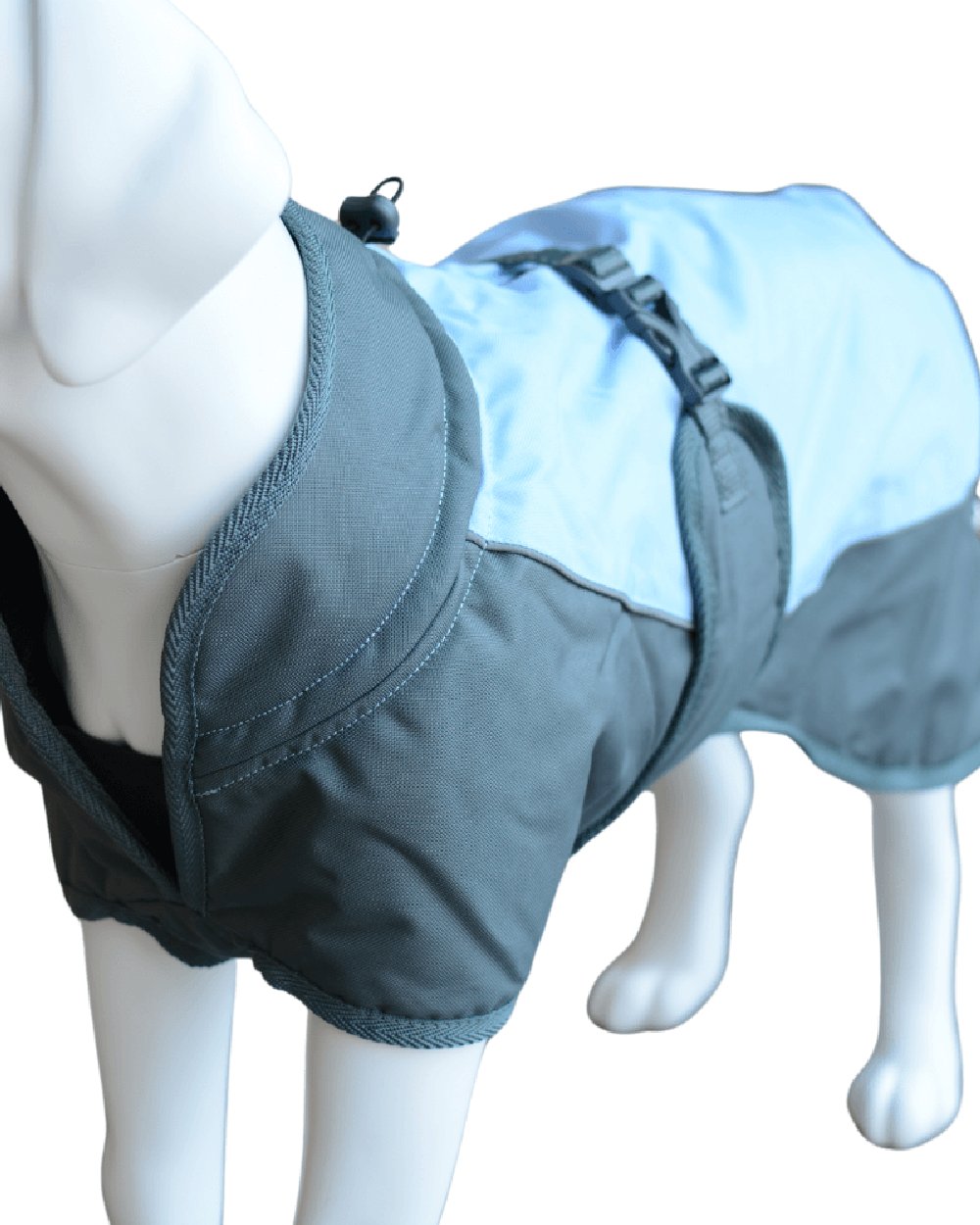 Blue Grey Henry Wag Waterproof Dog Coat on white background 