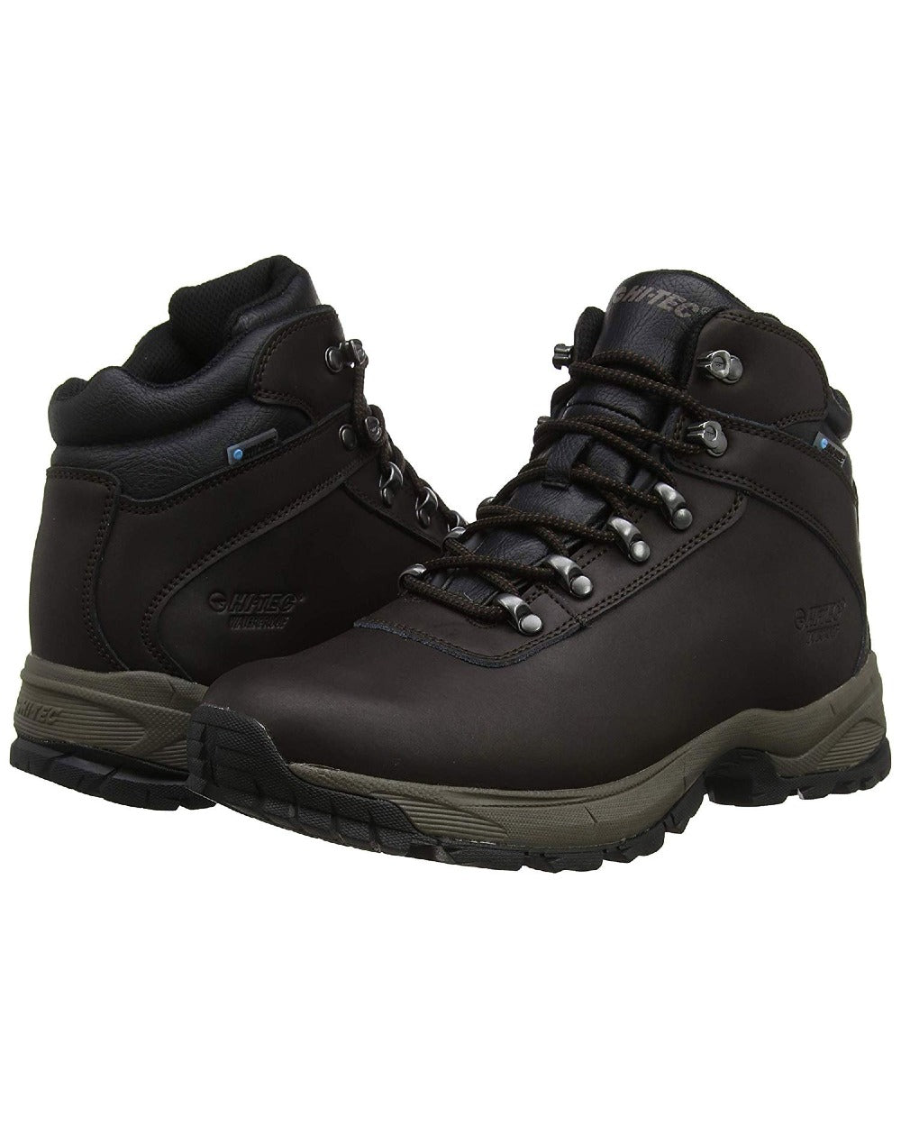 Dark Chocolate Hi-Tec Ladies Eurotrek Lite Waterproof Boots on white background 