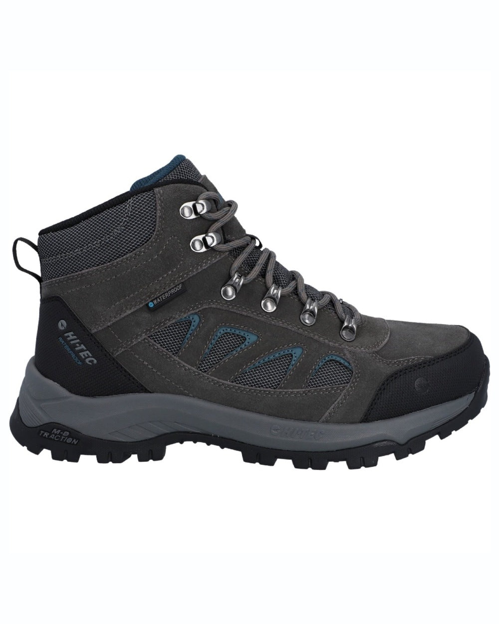 Grey colour Hi-Tec Mens Bandera Expedition Hikers Boots on white background 