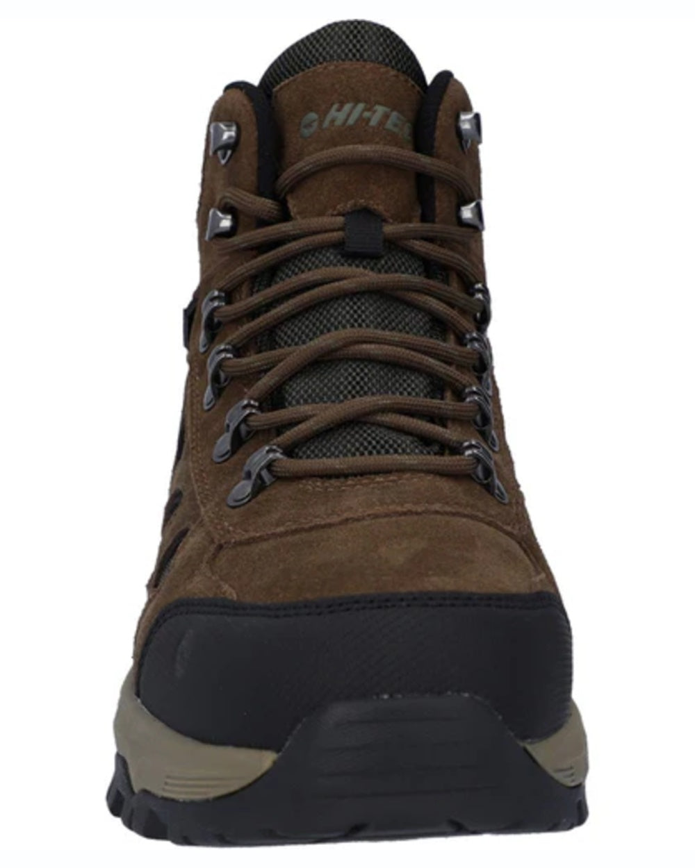 Smokey Brown Khaki coloured Hi-Tec Mens Bandera Expedition Mid Hikers on white background 