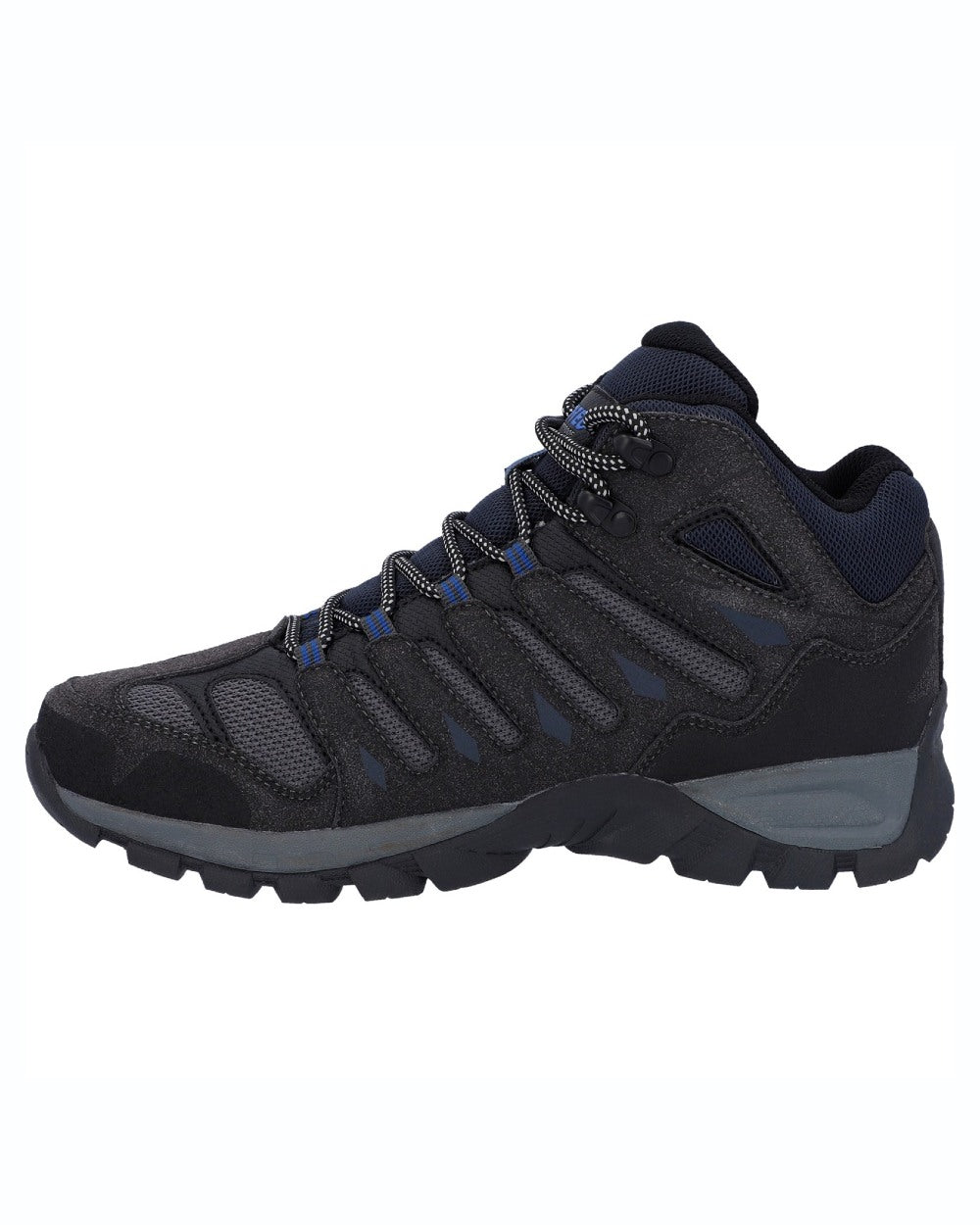 Charcoal coloured Hi-Tec Mens Corzo Mid Boots on white background 