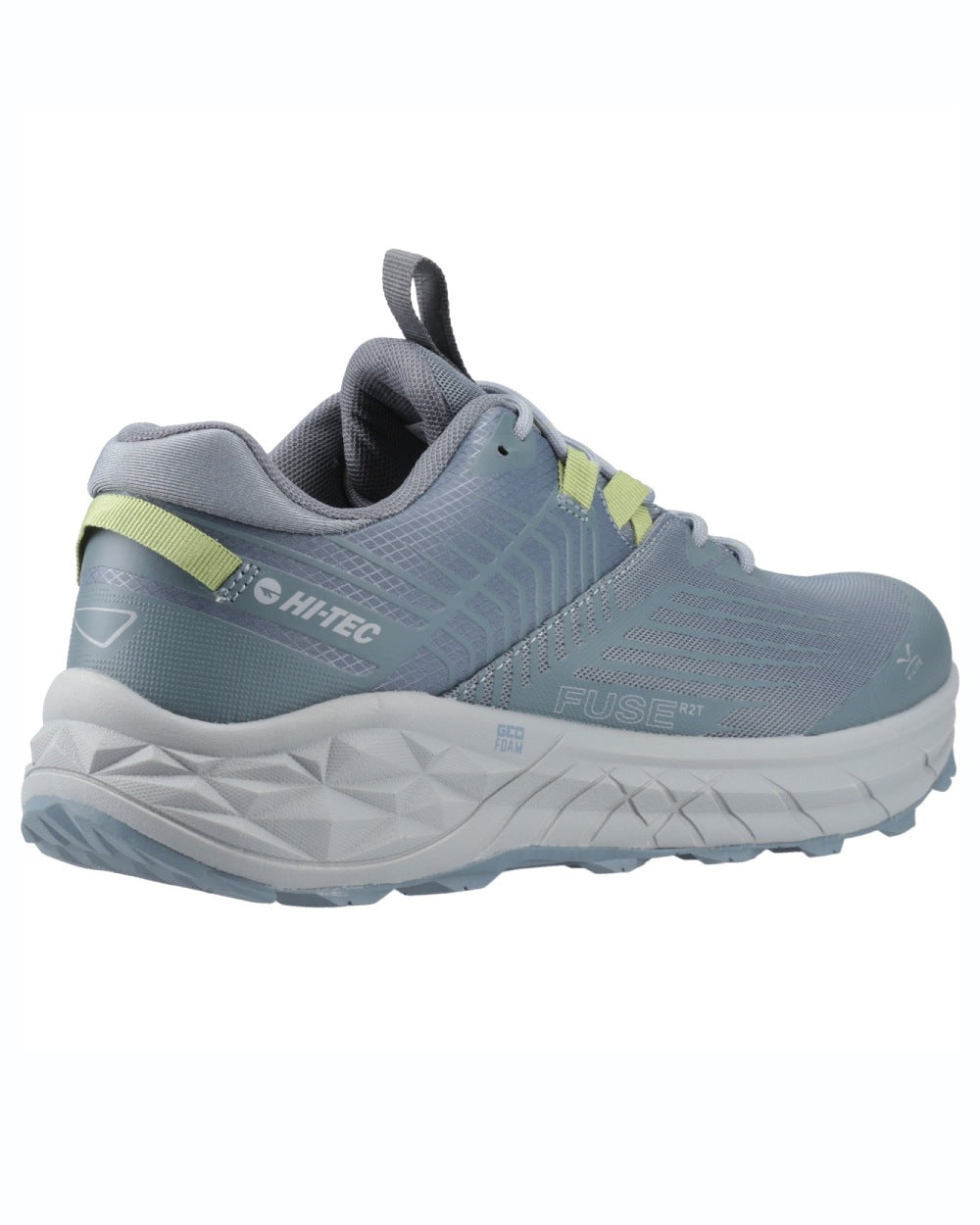 Dark Slate Stormy Weather Coloured Hi-Tec Mens Fuse Trail Low Trainers On A White Background 