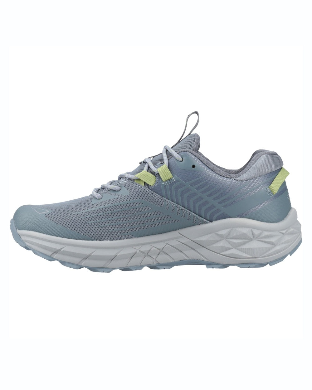 Dark Slate Stormy Weather Coloured Hi-Tec Mens Fuse Trail Low Trainers On A White Background 