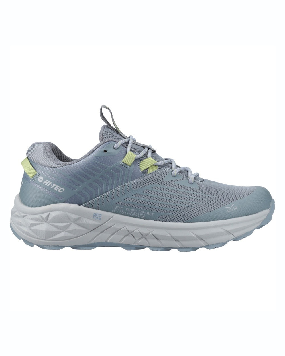 Dark Slate Stormy Weather Coloured Hi-Tec Mens Fuse Trail Low Trainers On A White Background 
