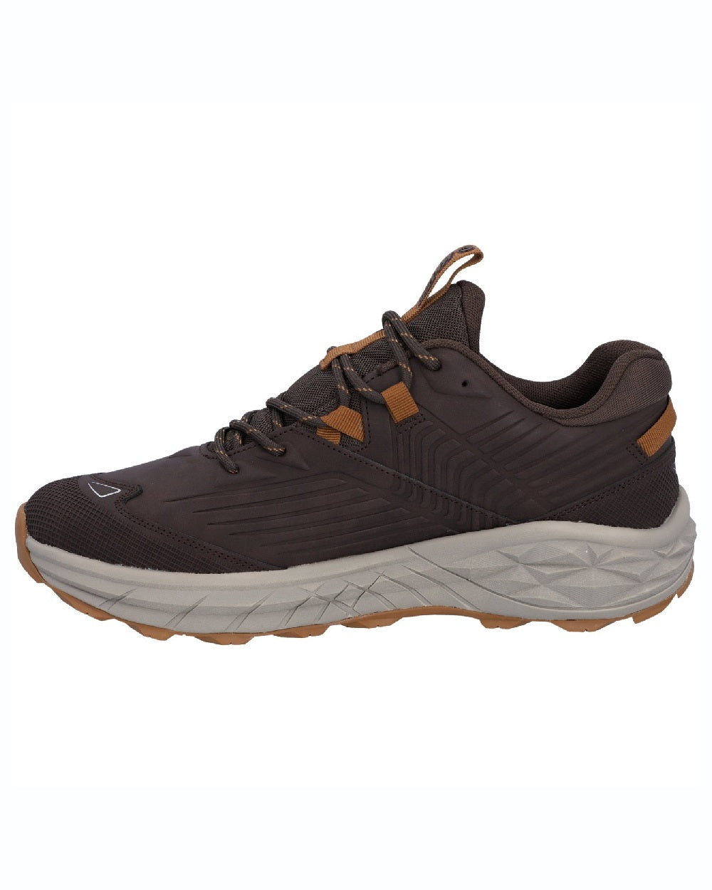 Brown coloured Hi-Tec Mens Fuse Trek Hiking Shoes on white background 