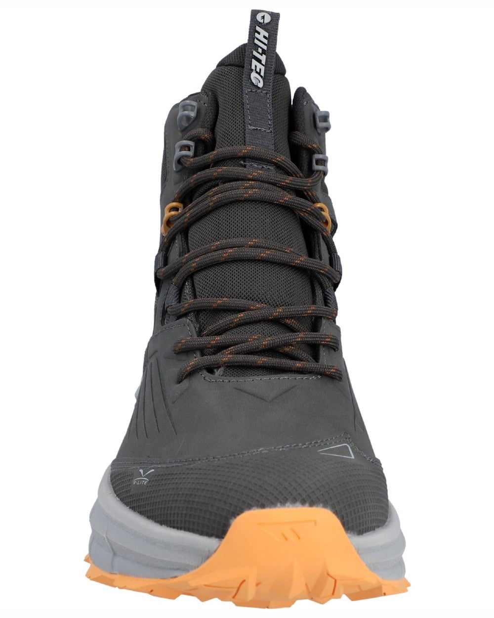 Chocolate Brown Timber Wolf coloured Hi-Tec Mens Fuse Trek Mid Hiking Boots on white background 