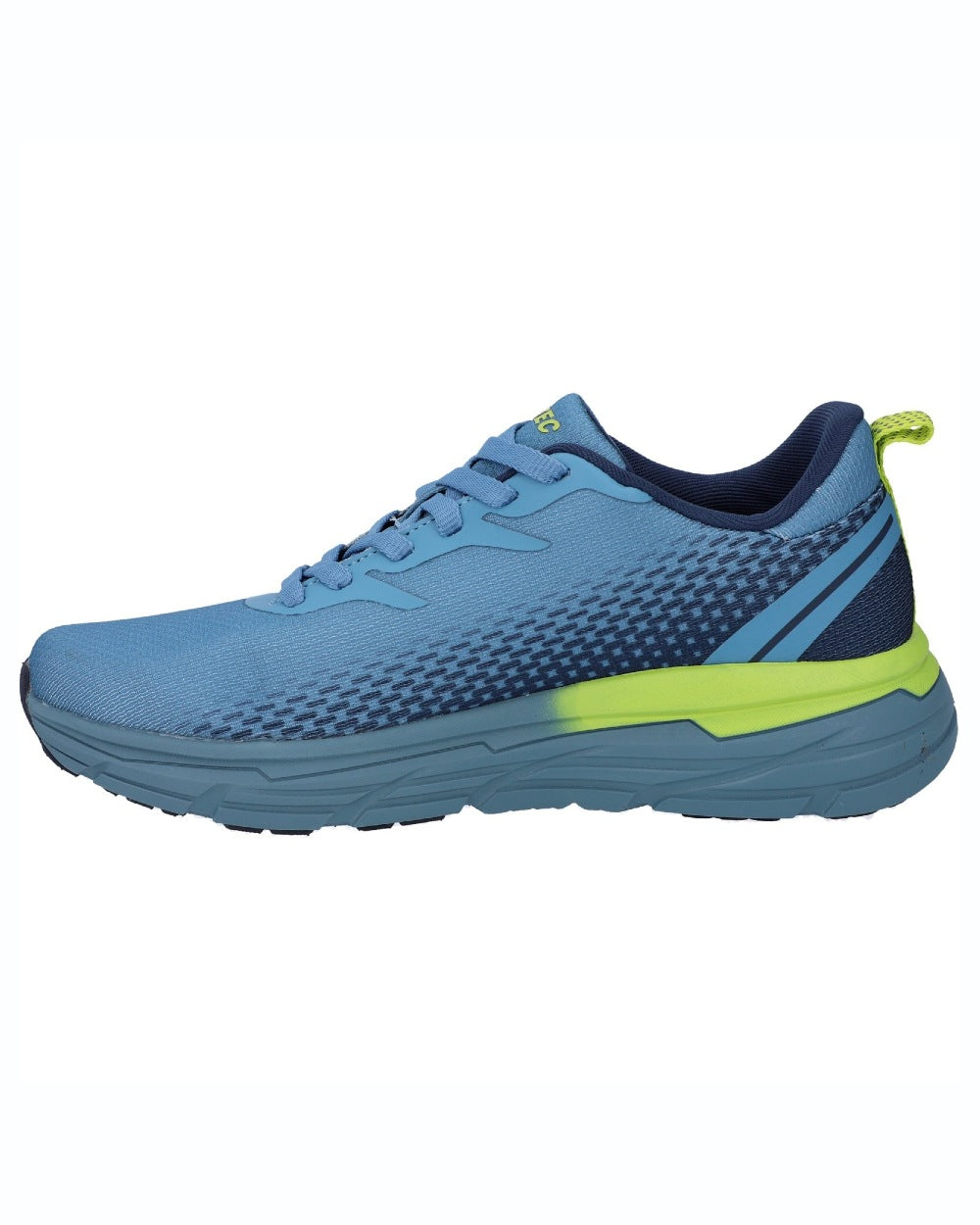 Blue coloured Hi-Tec Mens Promenade Trainers on white background 