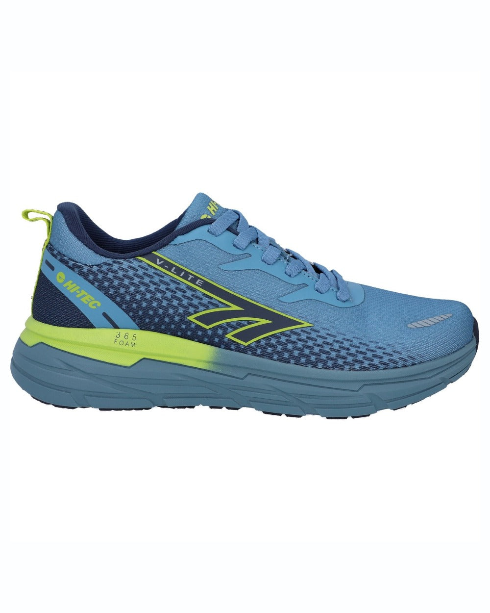 Blue coloured Hi-Tec Mens Promenade Trainers on white background 