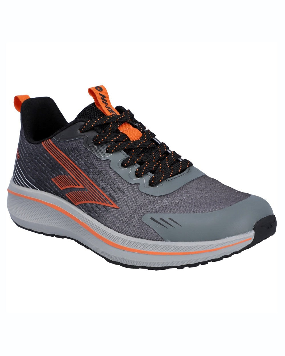 Black Quiet Shade coloured Hi-Tec Mens Santorini Trainers on white background 