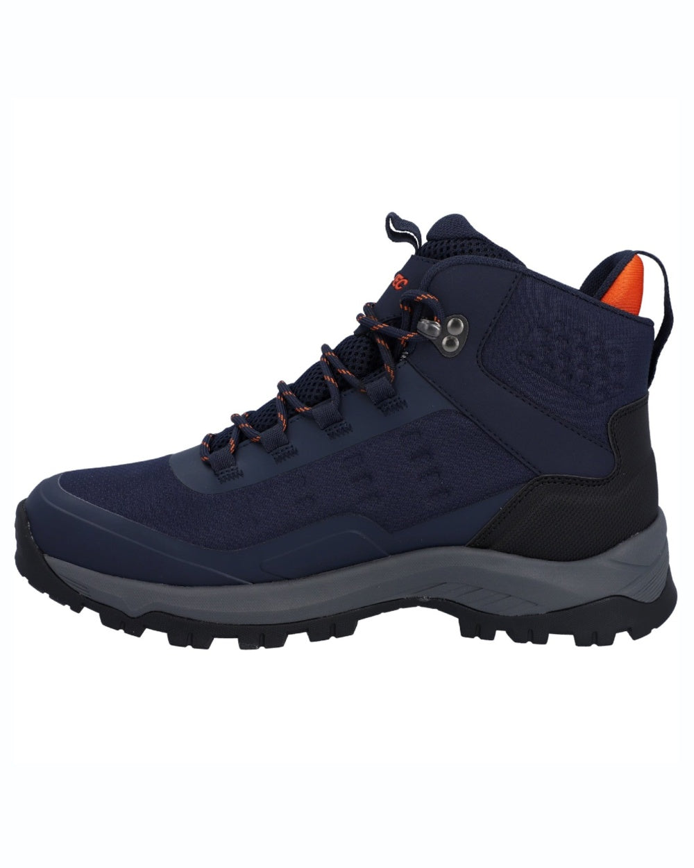 Navy Orange coloured Hi-Tec Mens Storm Expedition Sport Boots on white background 