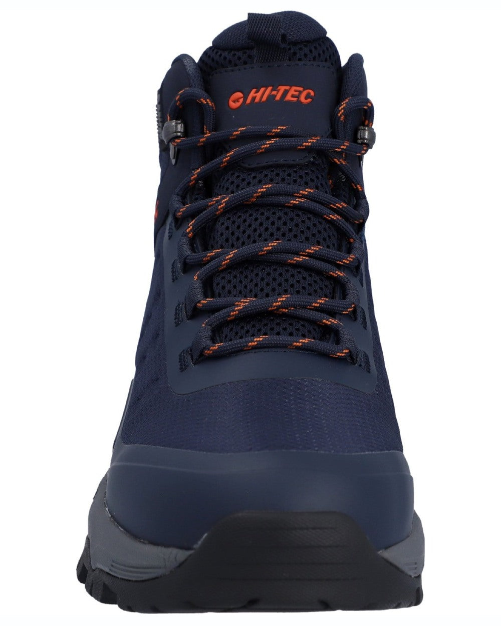 Navy Orange coloured Hi-Tec Mens Storm Expedition Sport Boots on white background 