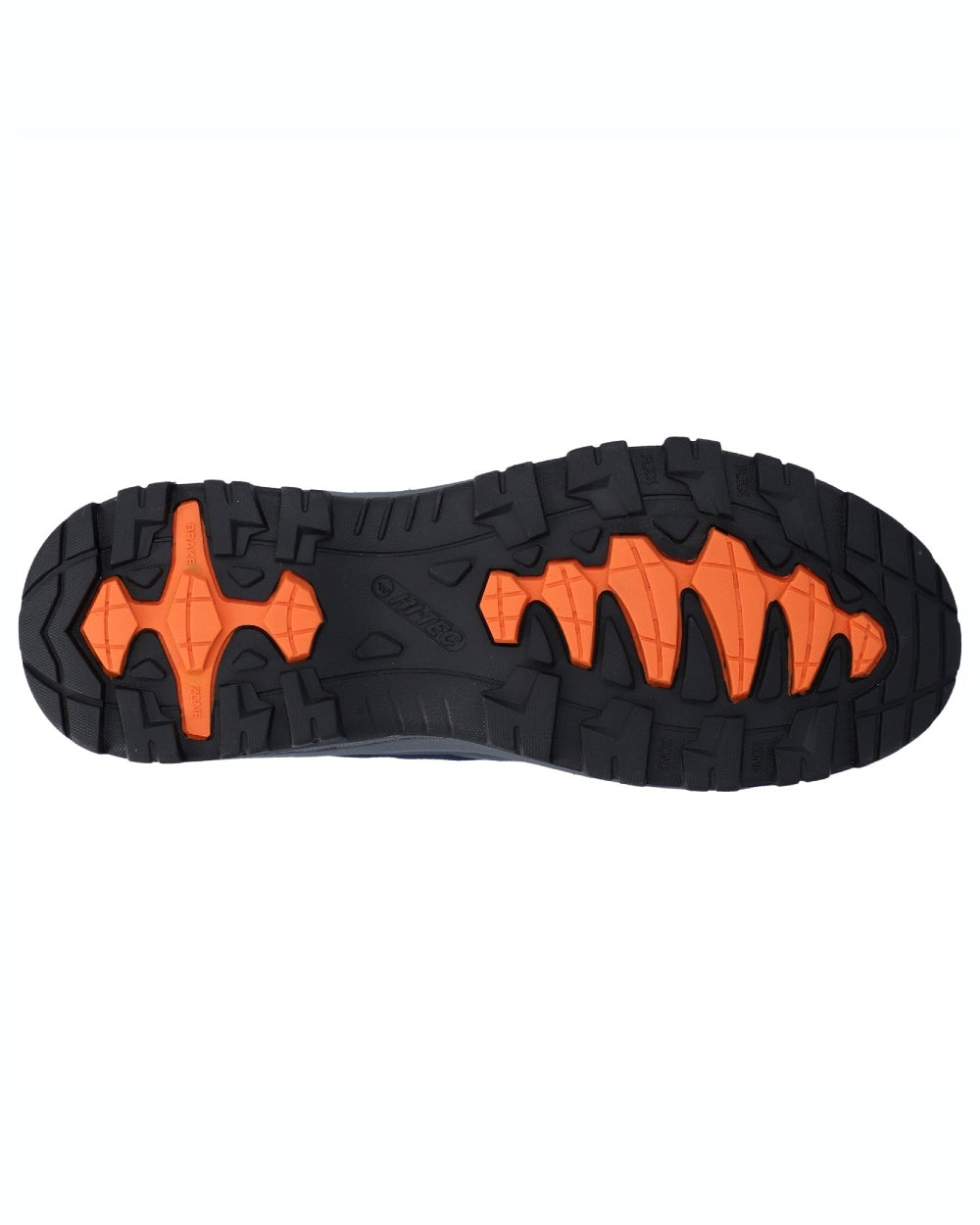 Navy Orange coloured Hi-Tec Mens Storm Expedition Sport Boots on white background 