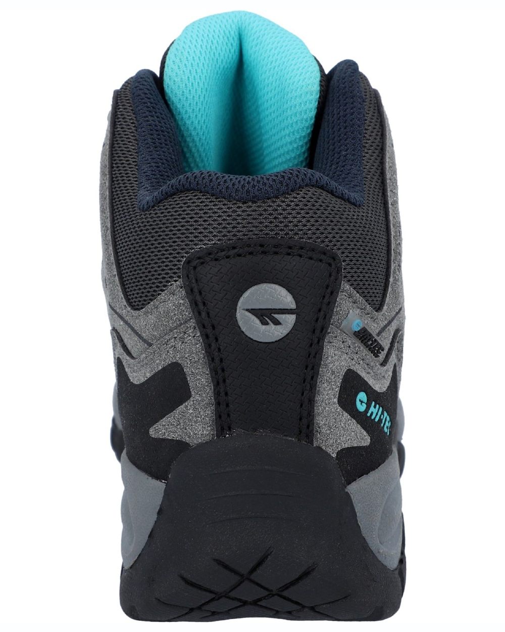 Grey coloured Hi-Tec Womens Corzo Mid Boots on white background 