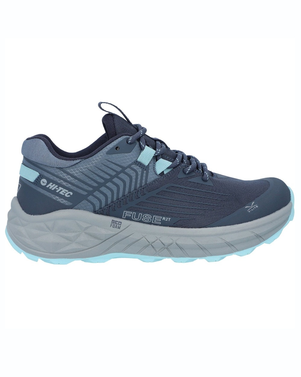 Grisaille Flintstone Coloured Hi-Tec Womens Fuse Trail Low Trainers On A White Background 