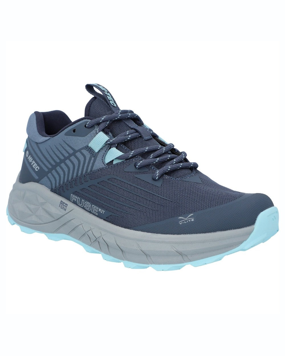 Grisaille Flintstone Coloured Hi-Tec Womens Fuse Trail Low Trainers On A White Background 