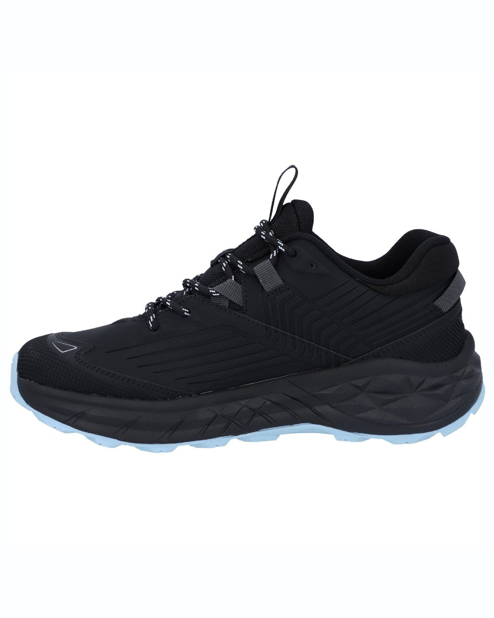 Black Blue coloured Hi-Tec Womens Fuse Trek Hiking Shoes on white background 