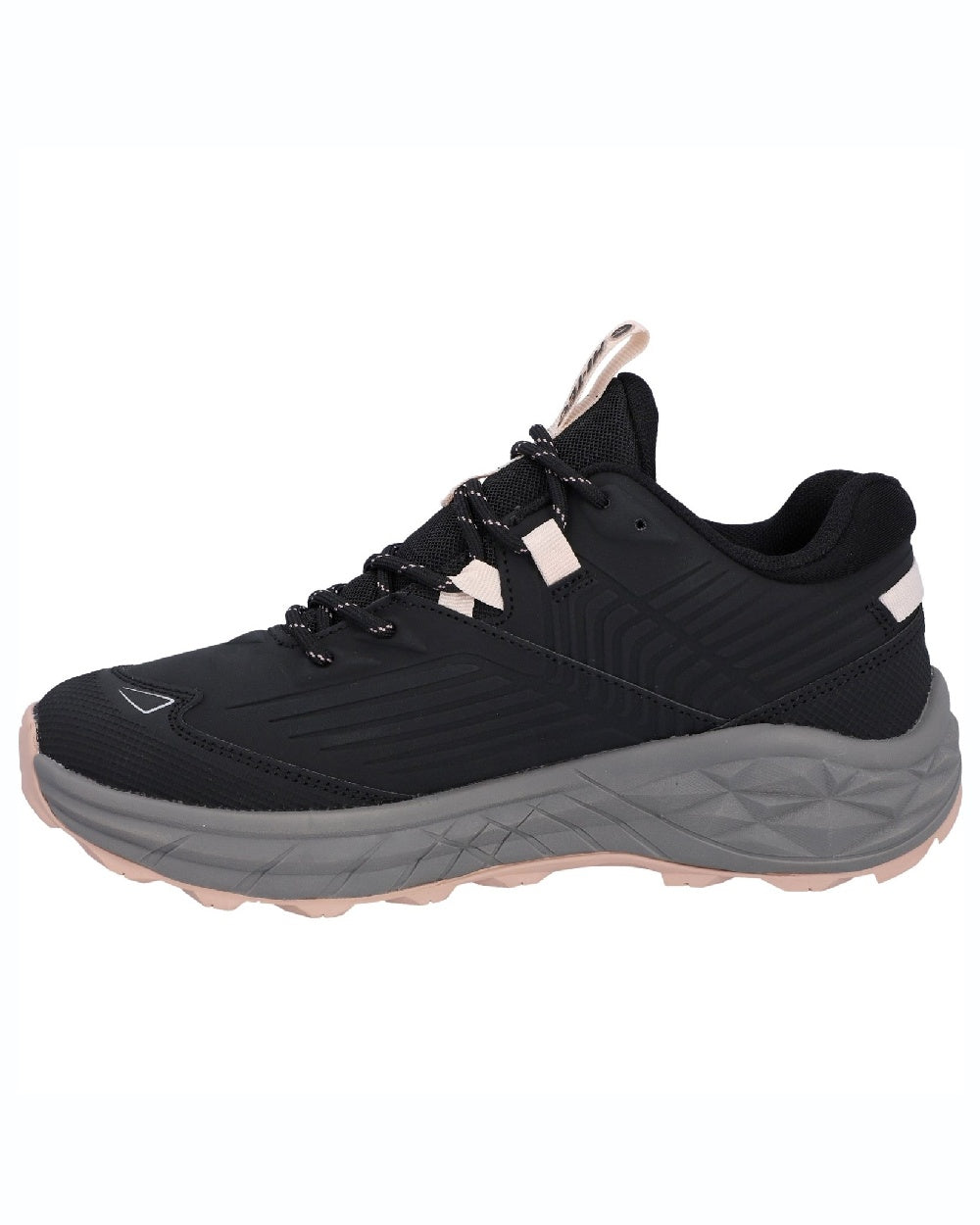 Black Rose coloured Hi-Tec Womens Fuse Trek Hiking Shoes on white background 