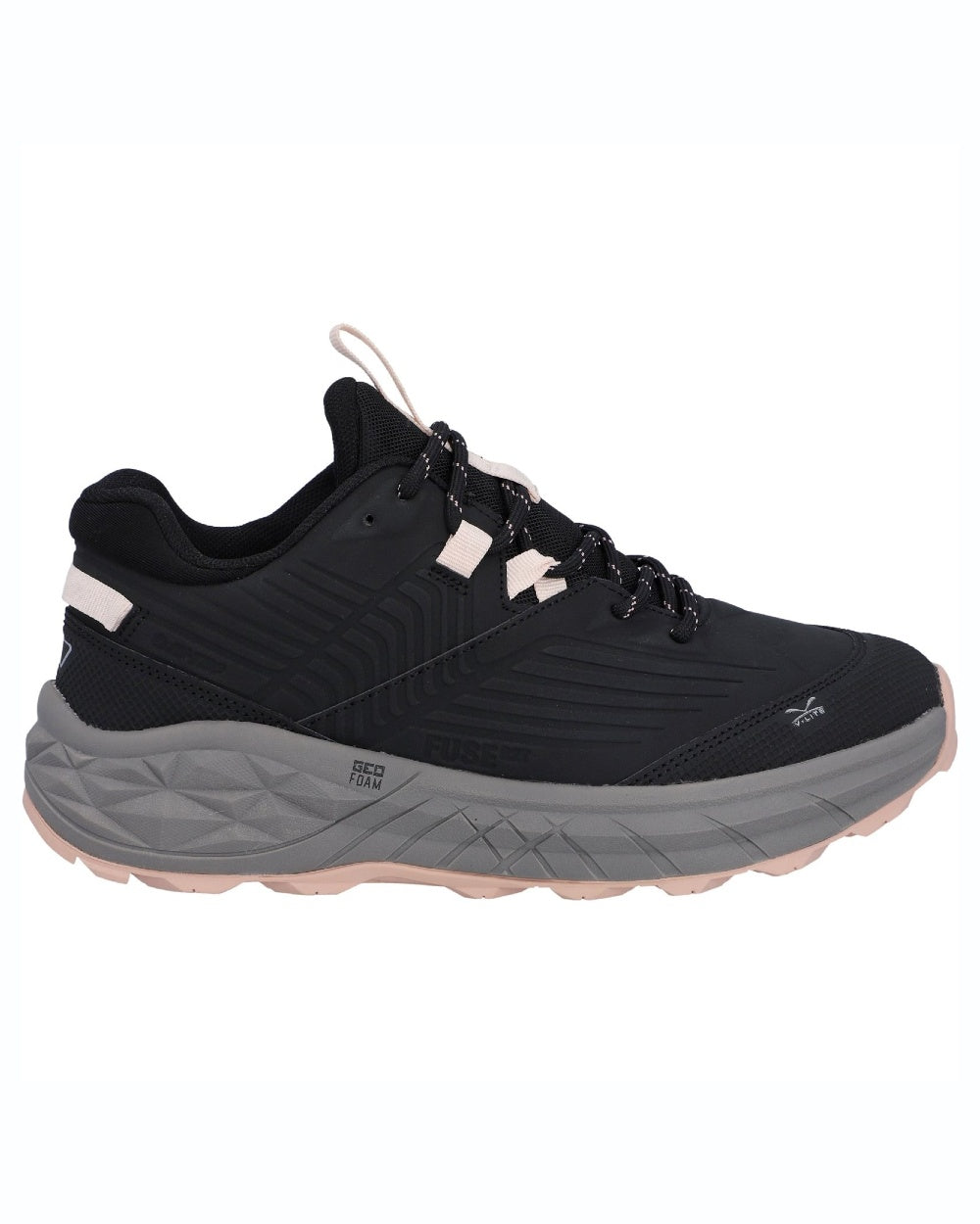 Black Rose coloured Hi-Tec Womens Fuse Trek Hiking Shoes on white background 